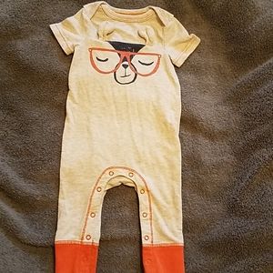 Tan and orange one piece